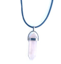 Crystal Pointed Pendant Necklace - Rose Quartz