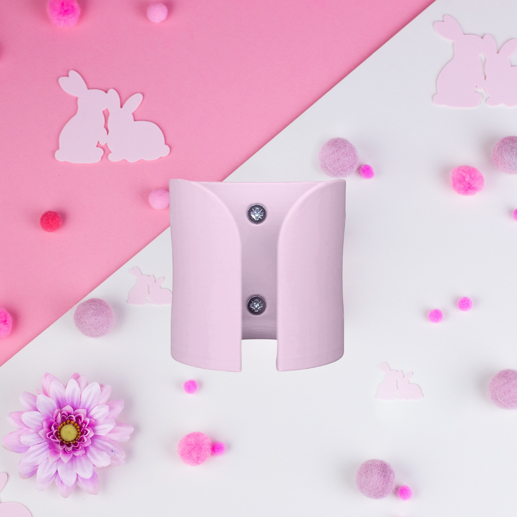 Guinea Pig Bottle Holder Duo Pack – Pastel Pink | 2x No-Wire | Made in Britain