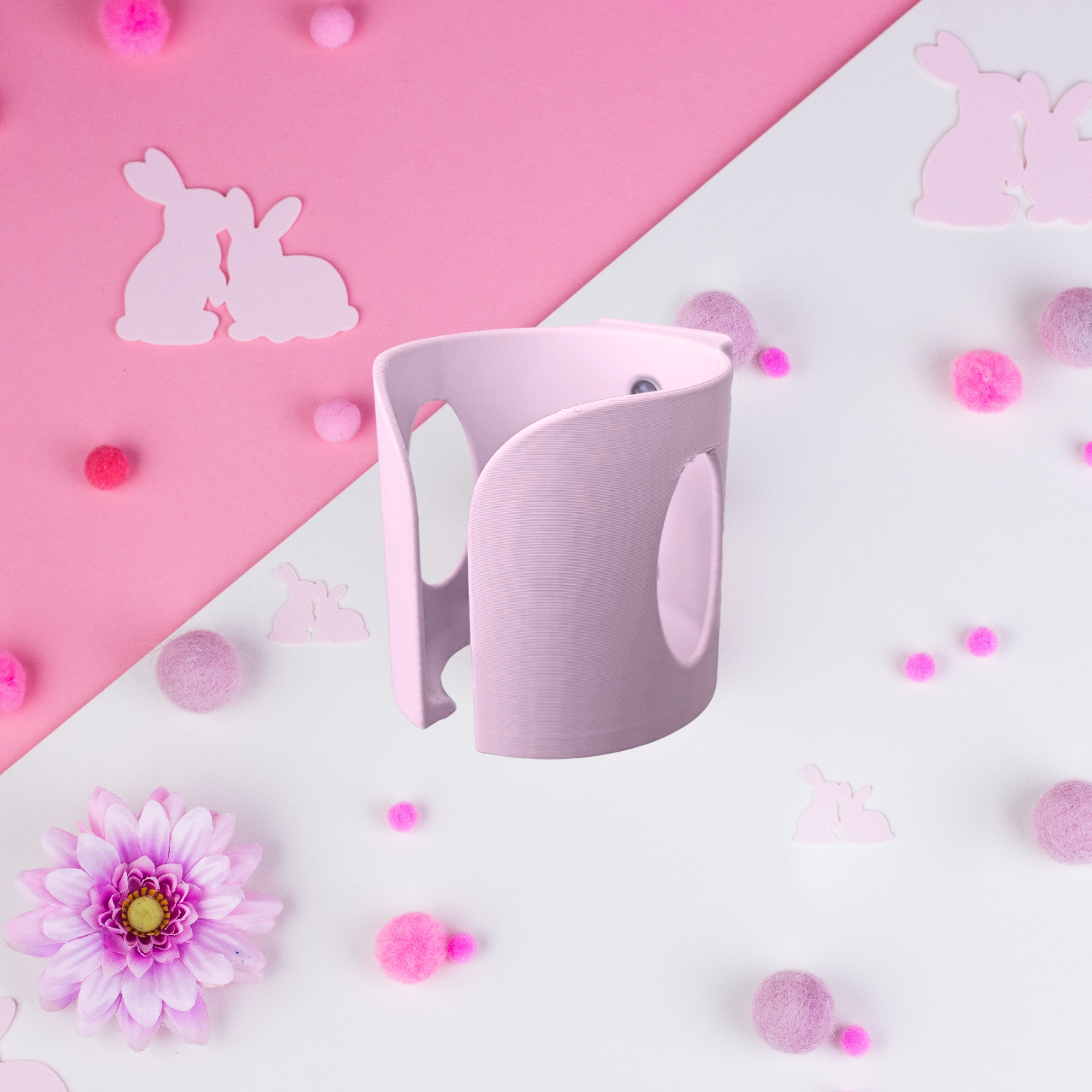 Guinea Pig Bottle Holder Duo Pack – Pastel Pink | 2x No-Wire | Made in Britain